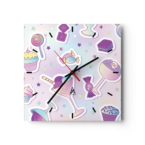 Wall clock - Clock on glass - Why We Can't Have Birthday Everyday? - 30x30 cm