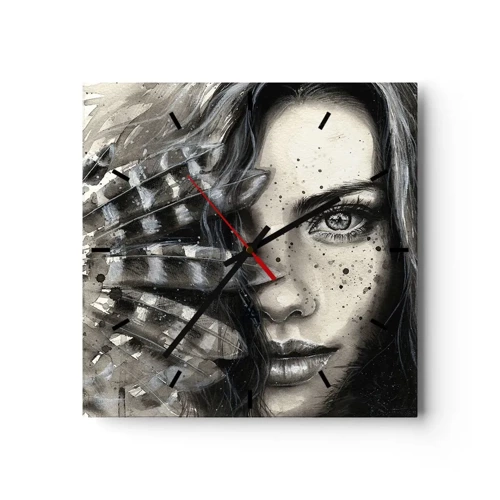 Wall clock - Clock on glass - Wild Beauty - 30x30 cm