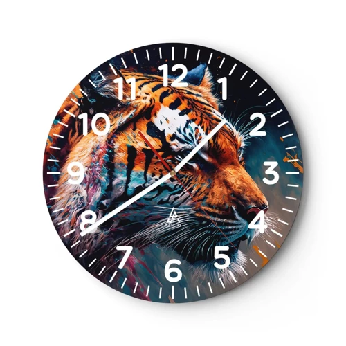 Wall clock - Clock on glass - Wild Beauty - 30x30 cm
