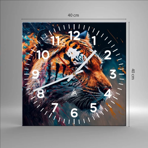 Wall clock - Clock on glass - Wild Beauty - 40x40 cm