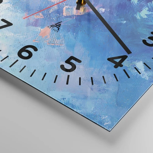 Wall clock - Clock on glass - Winter Abstract - 40x40 cm