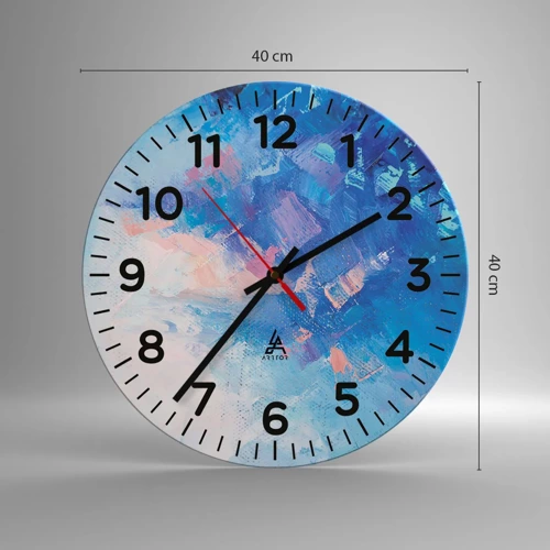 Wall clock - Clock on glass - Winter Abstract - 40x40 cm