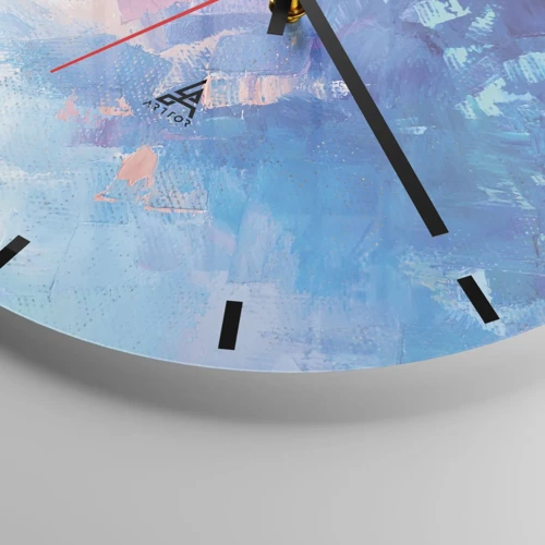 Wall clock - Clock on glass - Winter Abstract - 40x40 cm