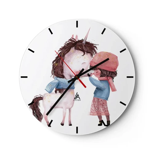 Wall clock - Clock on glass - Winter Tale - 30x30 cm