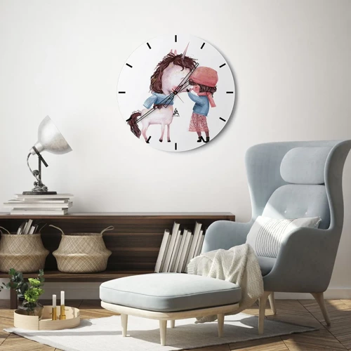 Wall clock - Clock on glass - Winter Tale - 30x30 cm