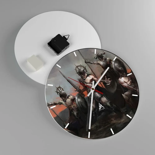 Wall clock - Clock on glass - With Your Shield Or on It - 30x30 cm