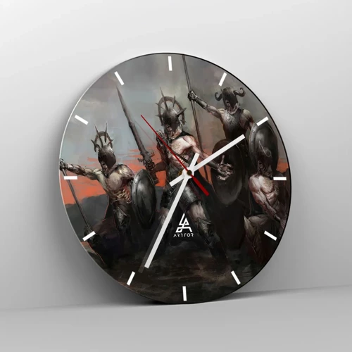 Wall clock - Clock on glass - With Your Shield Or on It - 30x30 cm