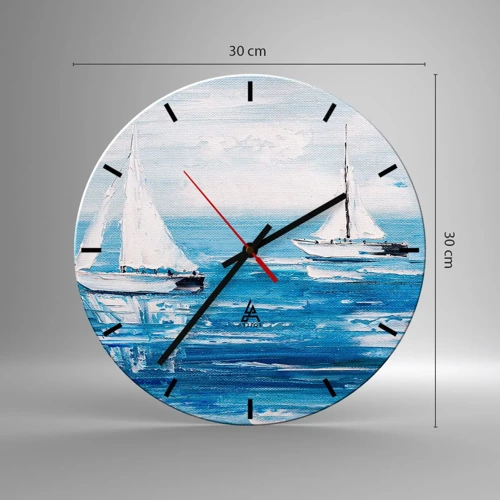 Wall clock - Clock on glass - With a Friend by the Side - 30x30 cm