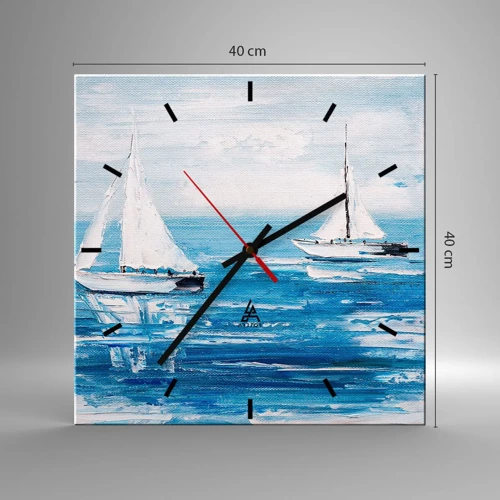 Wall clock - Clock on glass - With a Friend by the Side - 40x40 cm