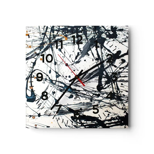 Wall clock - Clock on glass - With or Without Meaning? - 30x30 cm