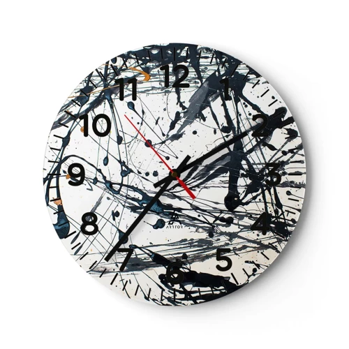 Wall clock - Clock on glass - With or Without Meaning? - 30x30 cm