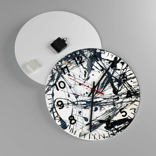 Wall clock - Clock on glass - With or Without Meaning? - 40x40 cm