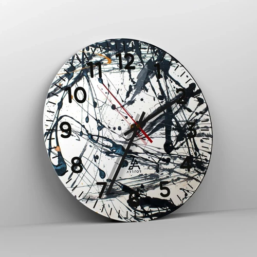 Wall clock - Clock on glass - With or Without Meaning? - 40x40 cm