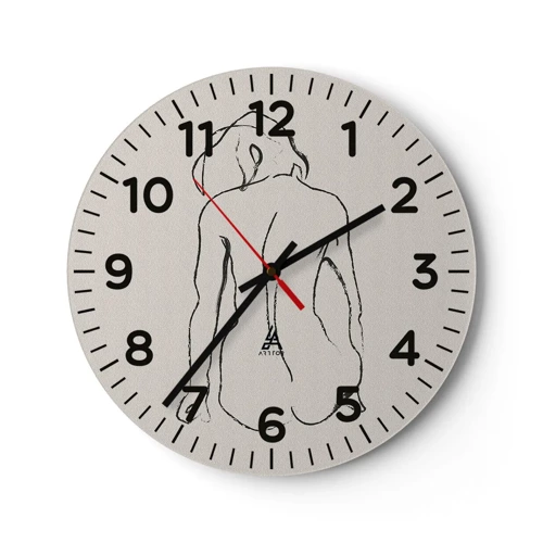 Wall clock - Clock on glass - Woman Nude - 40x40 cm