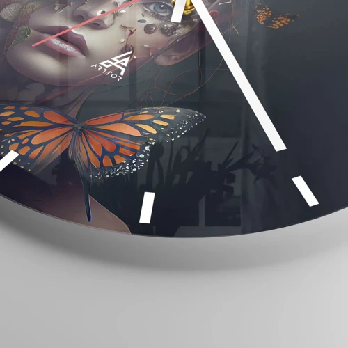 Wall clock - Clock on glass - Wonderful Metamorphosis - 30x30 cm