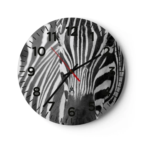 Wall clock - Clock on glass - World Is Black and White - 40x40 cm