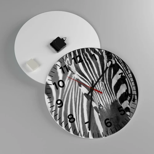 Wall clock - Clock on glass - World Is Black and White - 40x40 cm