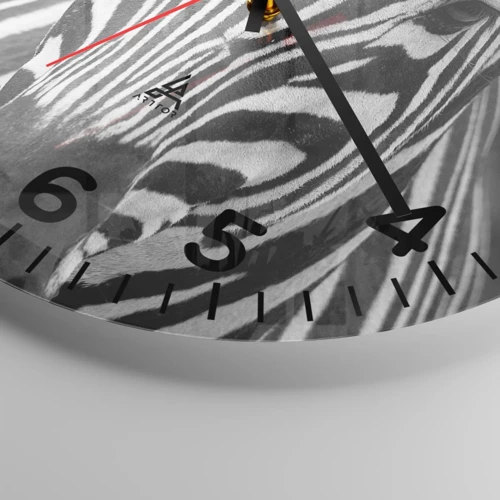 Wall clock - Clock on glass - World Is Black and White - 40x40 cm