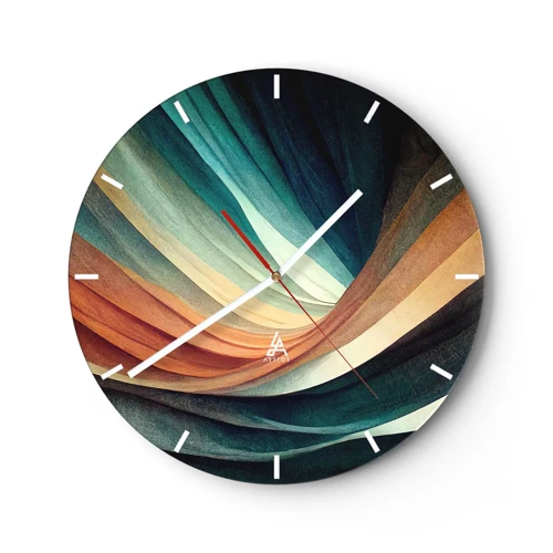 Wall clock - Clock on glass - Woven from Colours - 30x30 cm