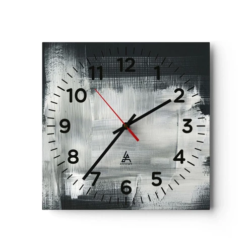 Wall clock - Clock on glass - Woven from the Vertical and the Horizontal - 40x40 cm