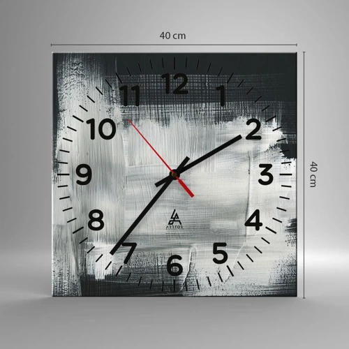 Wall clock - Clock on glass - Woven from the Vertical and the Horizontal - 40x40 cm