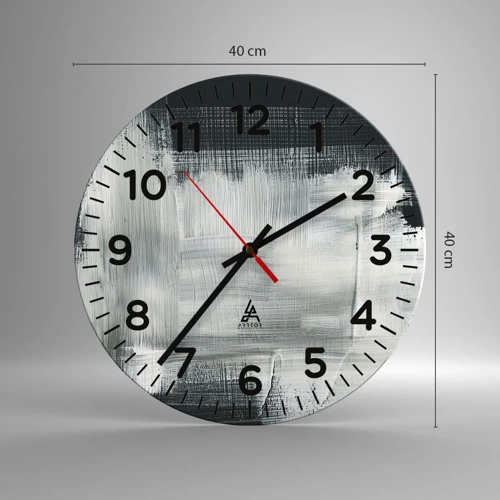 Wall clock - Clock on glass - Woven from the Vertical and the Horizontal - 40x40 cm