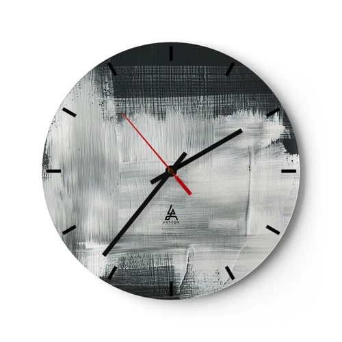 Wall clock - Clock on glass - Woven from the Vertical and the Horizontal - 40x40 cm