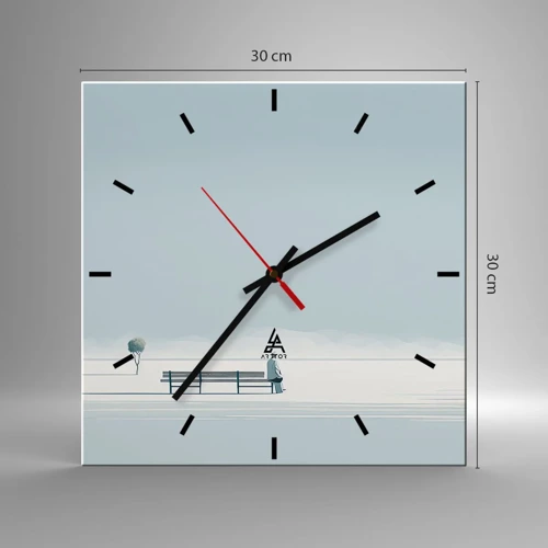 Wall clock - Clock on glass - Yes, I Am Waiting - 30x30 cm