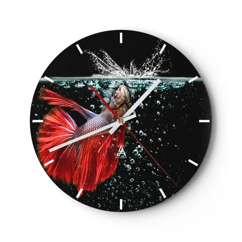 Wall clock - Clock on glass - You Have Three Wishes - 30x30 cm