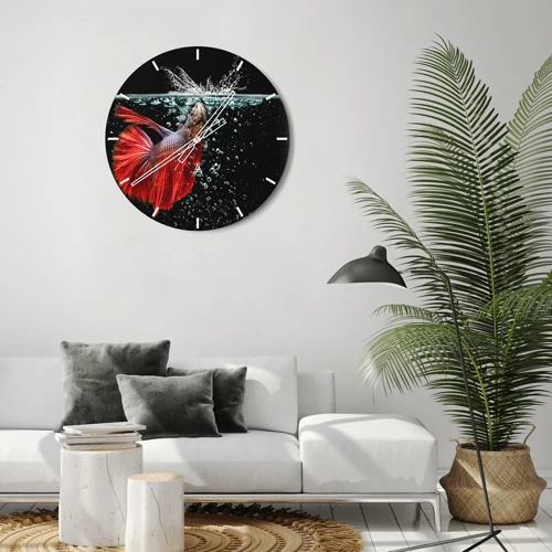 Wall clock - Clock on glass - You Have Three Wishes - 30x30 cm