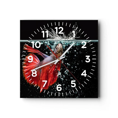 Wall clock - Clock on glass - You Have Three Wishes - 30x30 cm