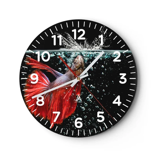 Wall clock - Clock on glass - You Have Three Wishes - 30x30 cm