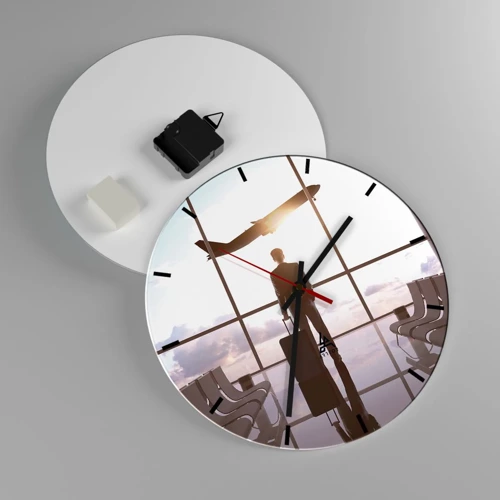 Wall clock - Clock on glass - You Have Time, Slow Down - 30x30 cm