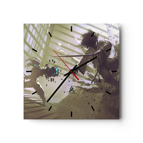 Wall clock - Clock on glass - You Too Can Be a Samurai - 30x30 cm