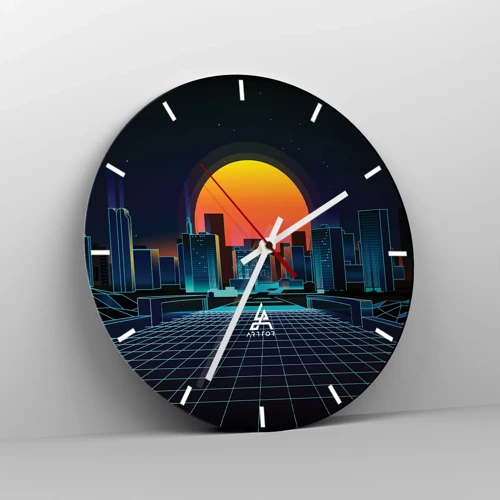 Wall clock - Clock on glass - You Wanna Go Back to Reality? - 30x30 cm