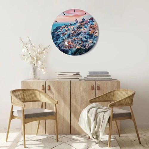 Wall clock - Clock on glass - Your Big Greek Holidays - 30x30 cm