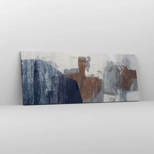 Canvas picture - Blue and Brown Shapes - 100x40 cm