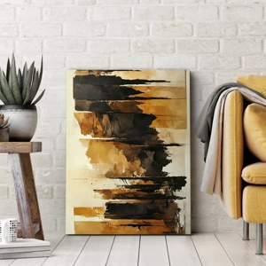 Canvas picture - Harmony of Black and Gold - 65x120 cm