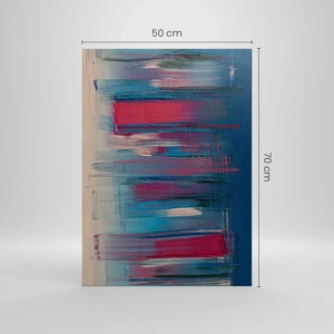 Canvas picture - Vertical Composition In Blue And Red - 50x70 cm