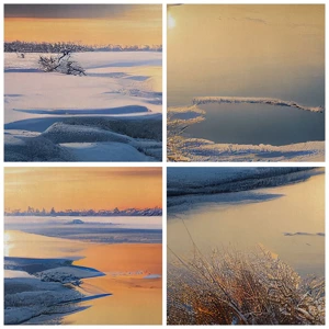 Canvas picture - Winter Sunset - 120x80 cm