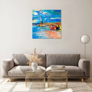 Glass picture - Afternoon in a Rainbow Bay - 60x60 cm