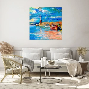 Glass picture - Afternoon in a Rainbow Bay - 60x60 cm