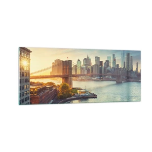 Glass picture - Big City Dawn - 100x40 cm