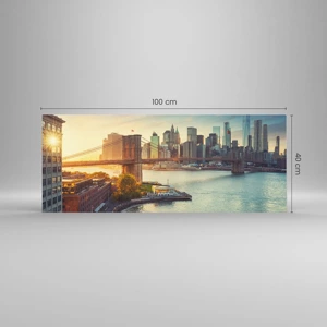 Glass picture - Big City Dawn - 100x40 cm