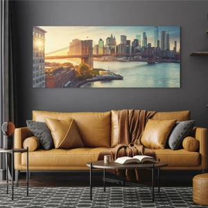 Glass picture - Big City Dawn - 100x40 cm