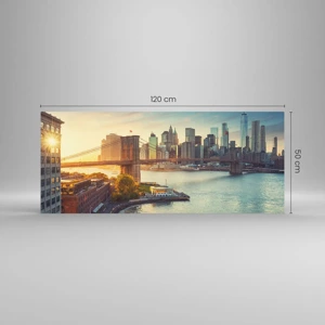 Glass picture - Big City Dawn - 120x50 cm