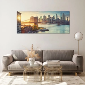 Glass picture - Big City Dawn - 120x50 cm