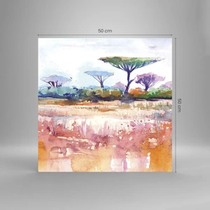 Glass picture - Colour of Savannah - 50x50 cm