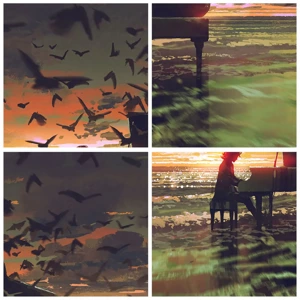 Glass picture - Concert for Piano and Waves - 160x50 cm