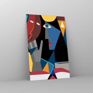 Glass picture - Conversation of Cubists - 80x120 cm